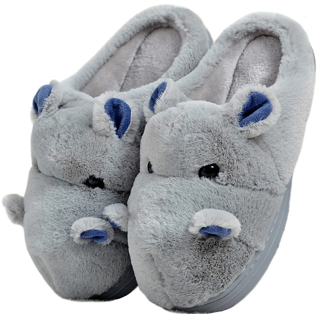 Slippers Unisex Fuzzy Fluffy harige Hippo Slippers schoenen voor dames heren winter warm Mode gezellig dierennijlpaard slippers Thuis schoenen 230926