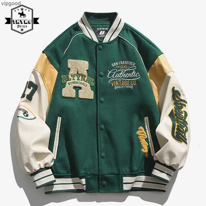 Giacche da uomo Lettera retrò ricamata per cappotto primaverile uniforme da baseball coppia coppia di strade casual sciolte varsity giacca