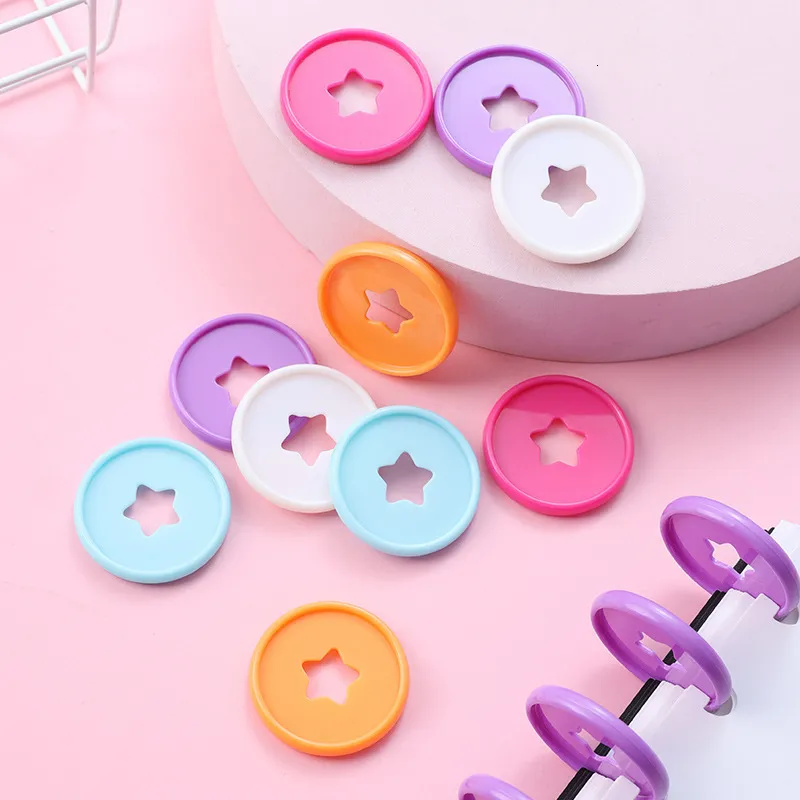Other Desk Accessories 100PCS35MM plastic binding ring buckle fivepointed star pattern looseleaf mushroom hole consumables 230926