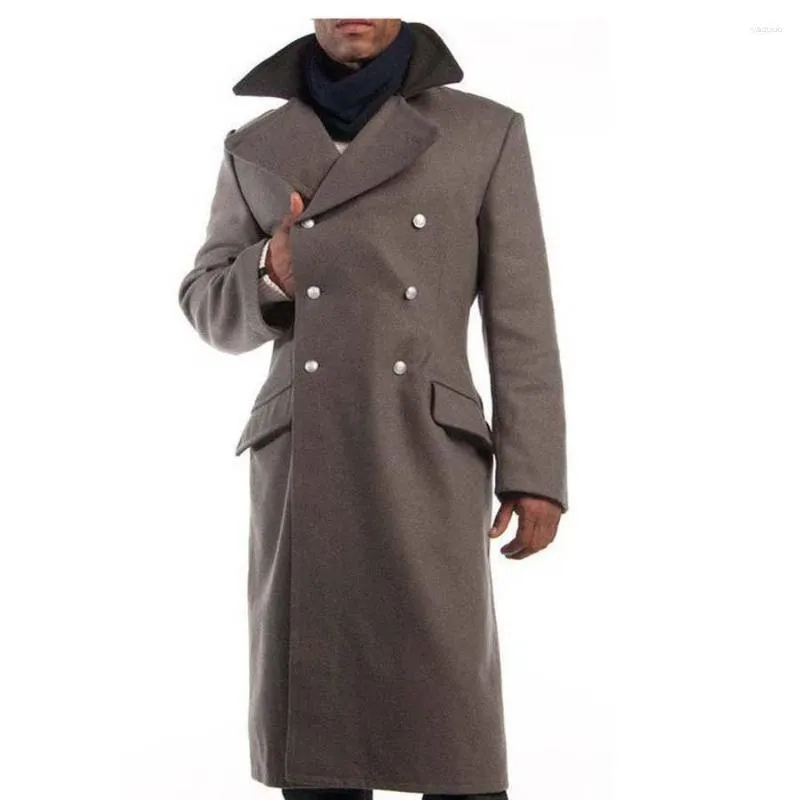 Męskie okopy płaszcze Yanghaoyusong domowy Jutumm Grey Wool Coat