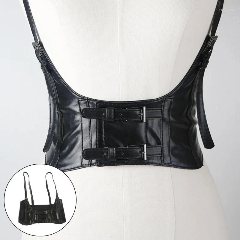 Adjustable PU Leather Underbust Suspender Corset Belt For Women