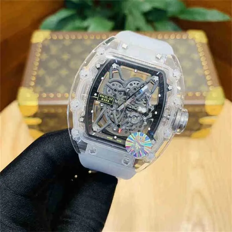 Original ZF Factory RM Milles Luxury Top Quality Wristwatch Mechanical Watches Designer Crystal Automatic Hollowed Out Transparent Light Persona