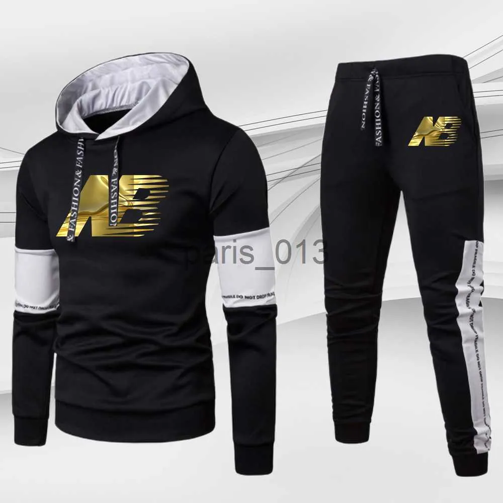 Trainingspakken voor heren Heet verkoop Luxe warm trainingspak voor heren Sweatshirt + broek Vrije tijd Heren Outdoor Hoody Tweedelig Jogger Streetwear Skiën Sportsets x0926