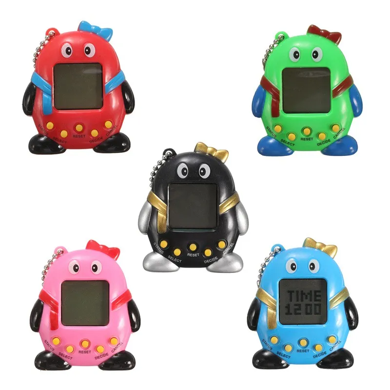 Creative Penguin Shaped Electronic Pet Game Tamagotchi Toy 168 Pets In 1 Virtual Pet Electronic Toys Kids Funny Gifts E Pet Toy