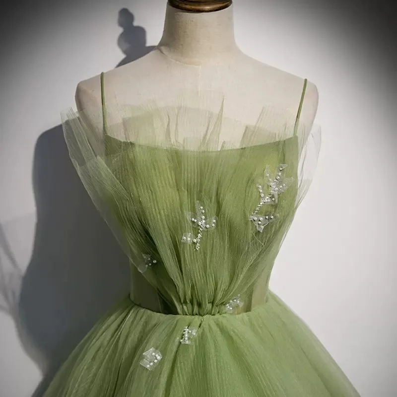 chinese dress ladies Sparkly Sage Green Layered Quinceañera Dress main image 0