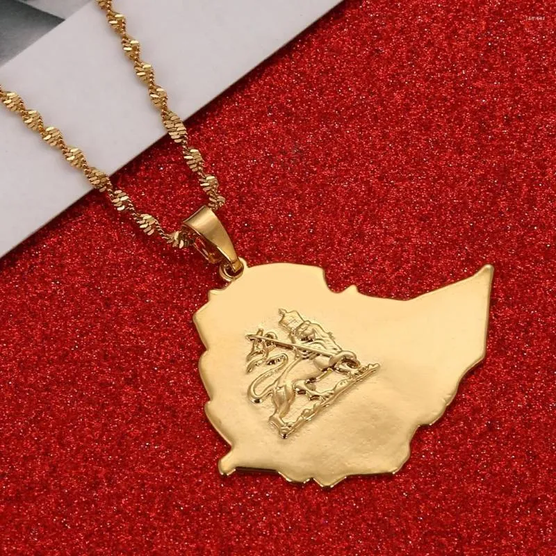 Ожерелья с подвесками из Эфиопии, золотого цвета, ожерелье со львом для женщин Иуды, ювелирные изделия, подвески, этнические африканские подарки