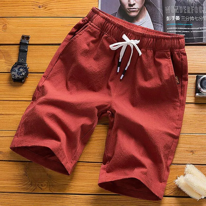 Herren Shorts Sommer Mode Herren Leinen Männer Baumwolle Strand Kurze Wilde Freizeit Lose Feste Ladung Für Sweatshorts Outfits