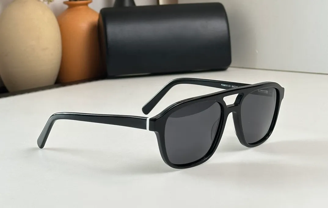 Vintage Pilot Solglasögon Svart/mörkgrå lins Mens Designer Solglasögon Shades UV400 Eyewear Unisex