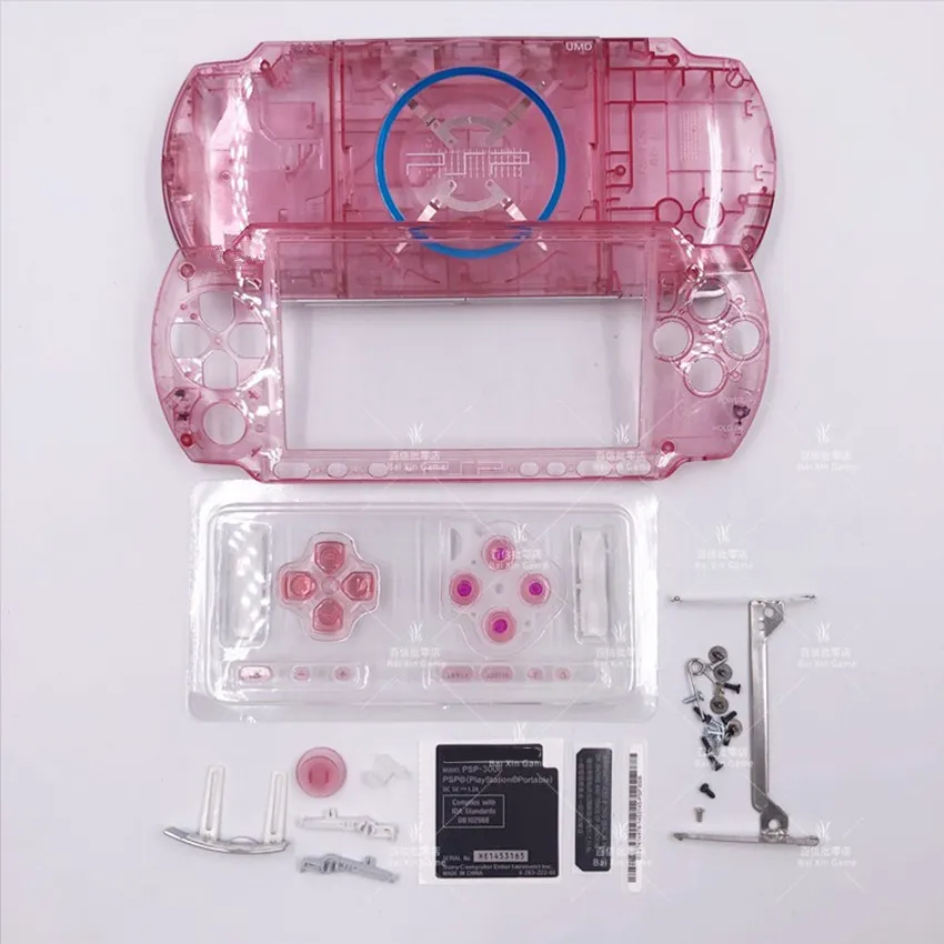 PSP 3000 Replacement Shell Housing Crystal Color Full Case With