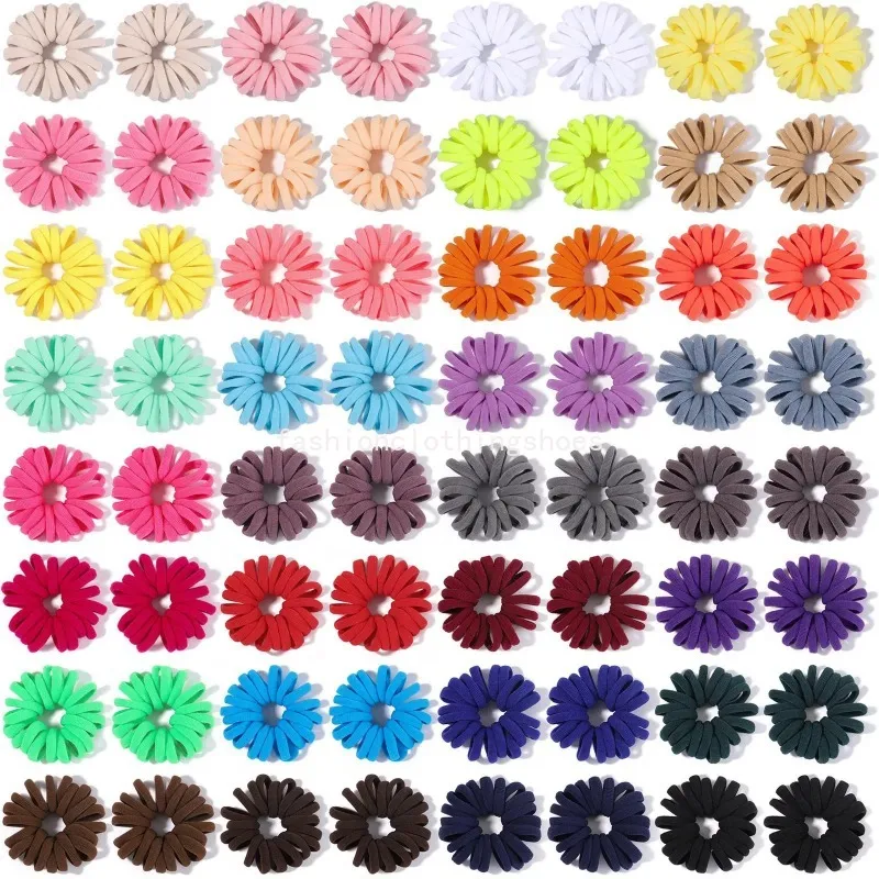 20pcs/مجموعة ملونة نايلون نايلون شعر فرقة شعر للفتيات ذيل الحصان عقد Scrunchie Rubber Band Kid Fashion Hair Association