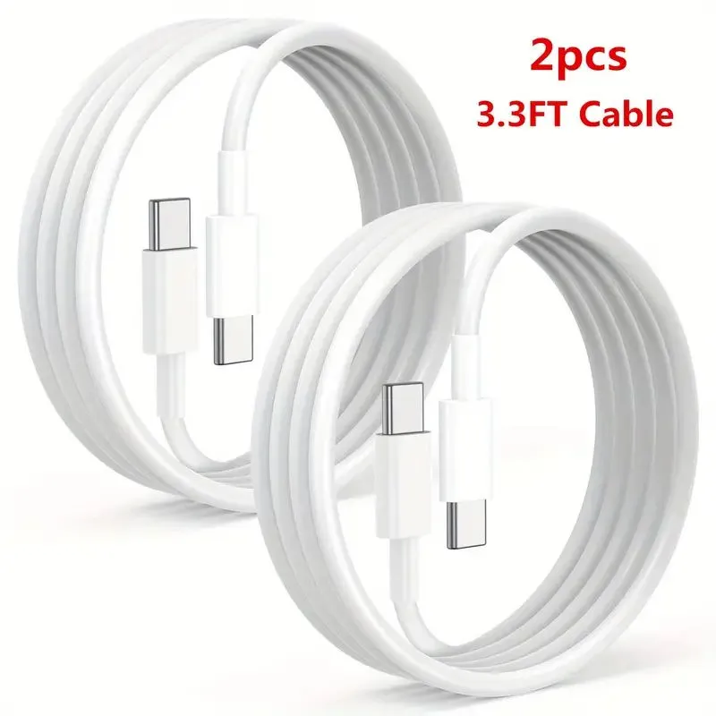 iPhone 15充電器2PCS 3.3ft USB Cケーブル高速充電ケーブルコード / iPad Pro / Samsung Galaxy S23 S22 S21 S20 ULTRA