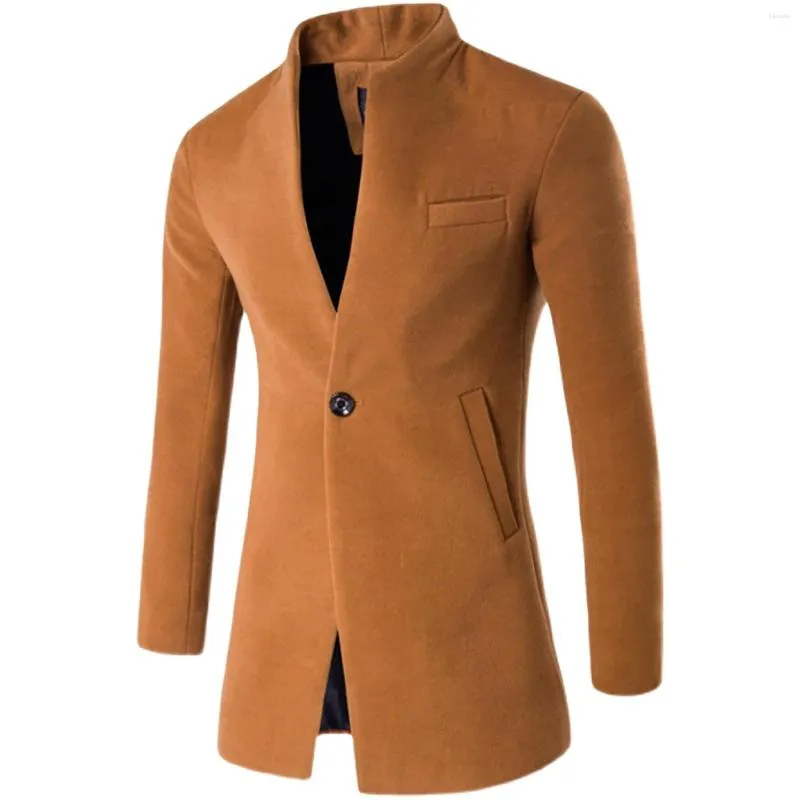Lã masculina 2023 mistura moda masculina casual negócios trench coat lazer casaco masculino estilo punk casacos de poeira jaquetas