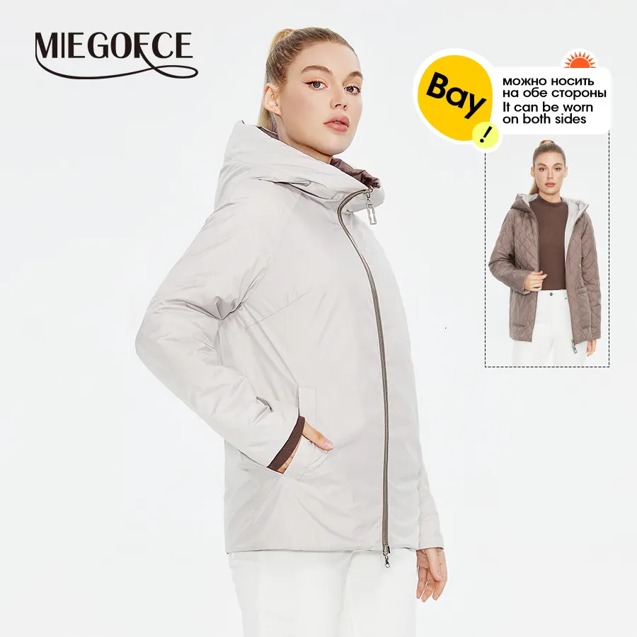 Femmes vers le bas Parkas MIEGOFCE printemps automne mode veste réversible à capuche coupe-vent manteau ample sport décontracté femme Parka C23039 230925