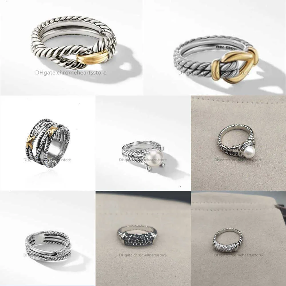 Classic X Rings for Women Luxury Ring Designer smycken flätad designer mode smycken för kors koppar ringtråd vintage engagemang gåva pekd