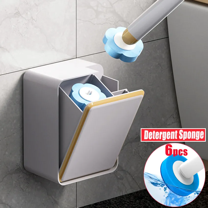 Porta scopini WC scopino usa e getta spugna spugna per lavaggio angolo bagno a parete con detergente testina di ricambio strumento di pulizia 230926