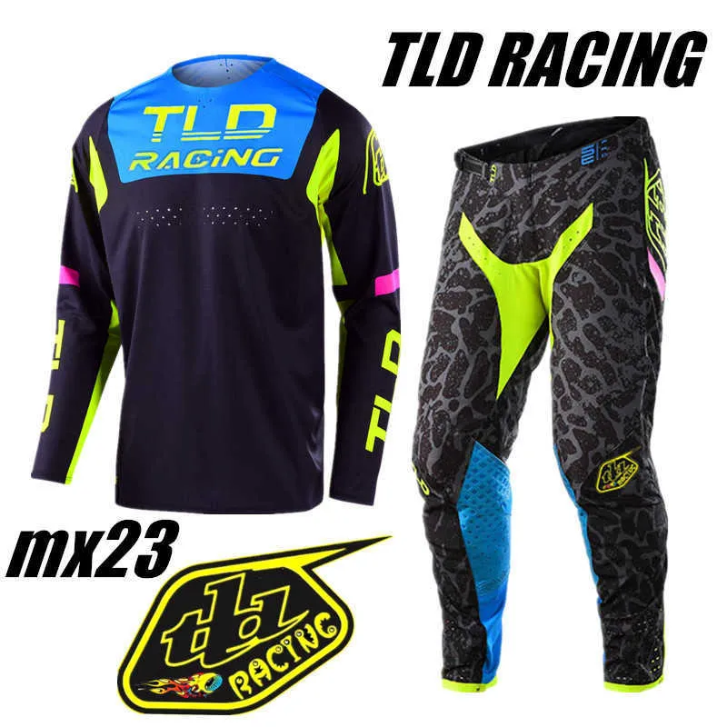 Andra kläder TLD Racing Motocross Gear Set Off Road Clothing Dirt Bike Set Flo Yellow Camo MX Suit X0926