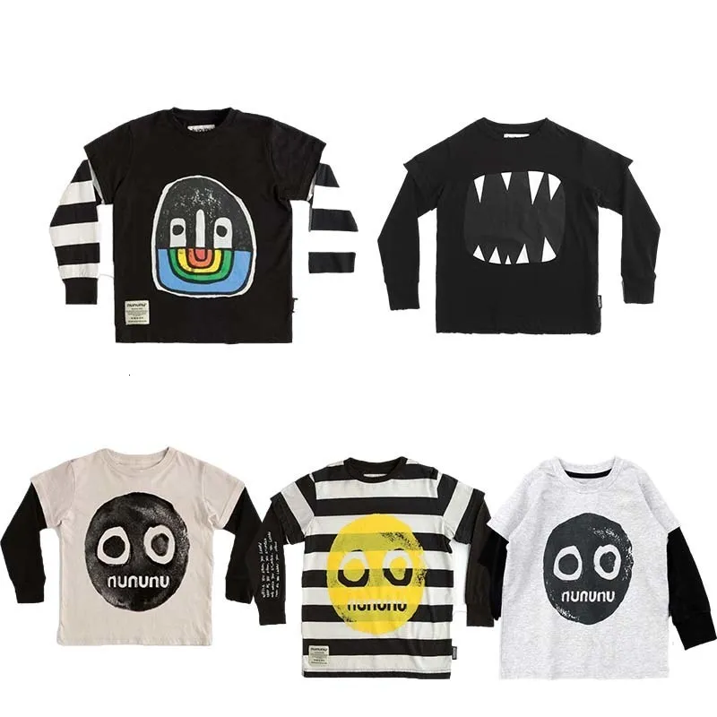 Sudaderas con capucha Sudaderas Camiseta de manga larga para niños Otoño e invierno Serie NU Estilo Falso Camisa de fondo de algodón puro de dos piezas Adolescente Bebé Top 230925