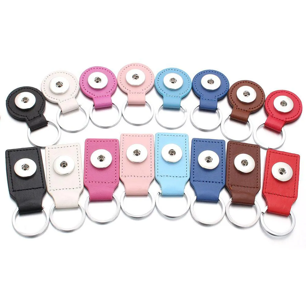 Keychains Lanyards Noosa Pu Leather 18Mm Snap Button Key Rings Keychain Fit Diy Ginger Snaps Keyrings Jewelry Drop Delivery Fashion Ac Dhlye