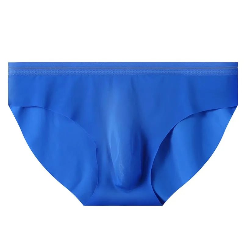 Male Smooth Ice-silk Briefs Underwear Great Cutting Underpants For