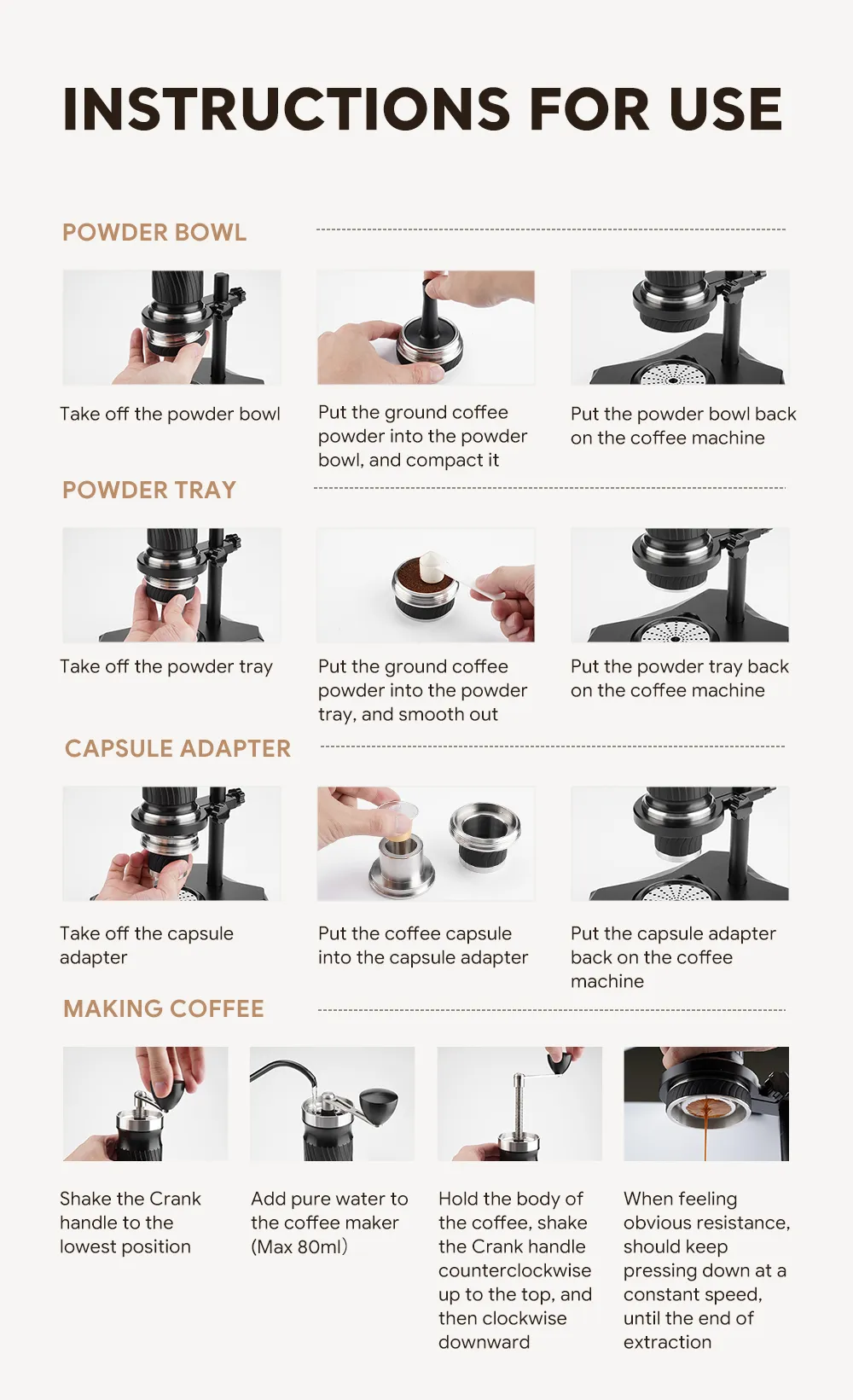 Manual Coffee Maker Espresso Maker Italian Thickener Home Outdoor