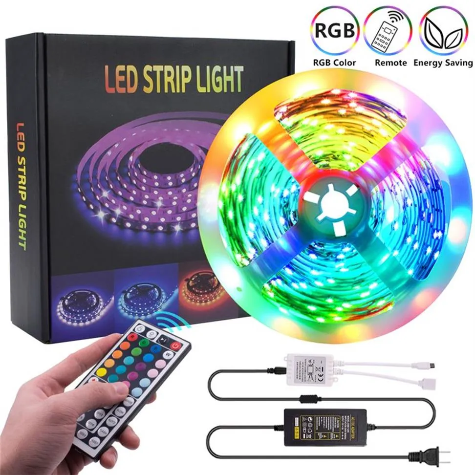 USA Stock Led Strips 16 4ft 32 8ft 12V-5050 Lamp Kralen RGB 44 Toetsen Afstandsbediening 150 LEDs 300 LEDs geschikt voor outdoor KTV livin3050