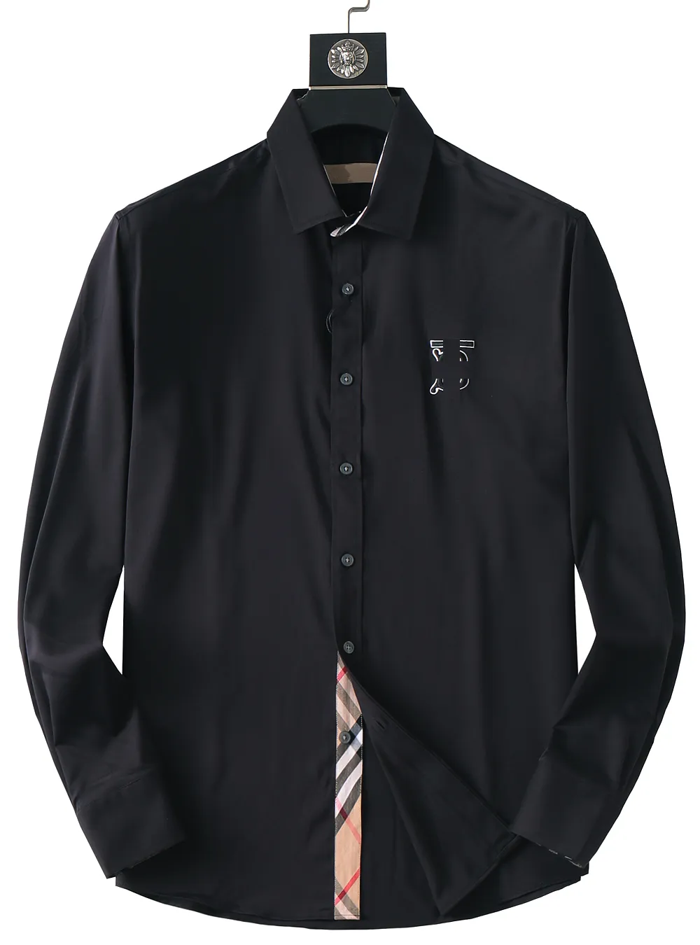 Дизайнерская мужская классическая рубашка Деловая мода повседневная классическая рубашка с рукавами и буквами брендовая мужская рубашка с надписью на груди Весенняя облегающая рубашка различных стилей брендовой одежды