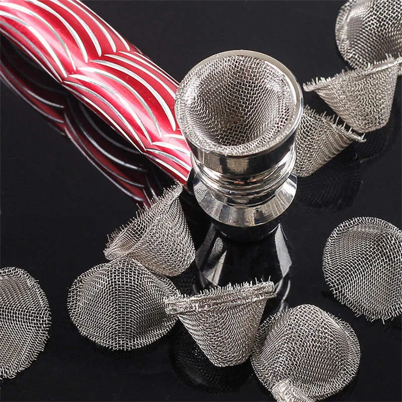 Tobacco Smoking Pipe Screen Filter 17mm Metal Round Ball Taper Thickening Stainless Steel Mesh Bowl Combustion Net Burner For Dry Herb Smoke Cigarettes Accessories