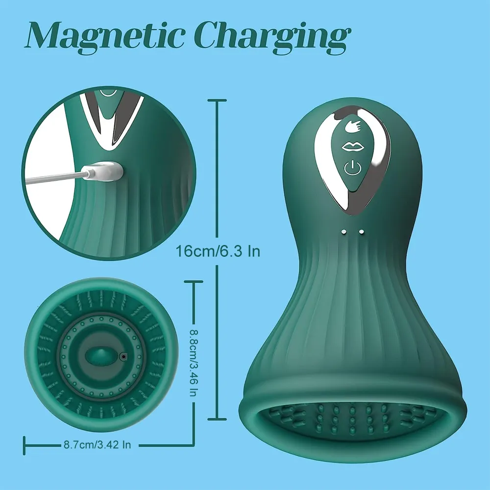 Giocattoli per adulti Giocattolo del sesso per capezzoli per donne Ventosa per clitoride con vibratore per aspirazione della lingua 7 modalità di vibrazione di suzione M_voghion.com