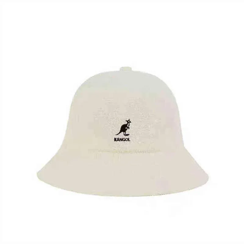 2024 Kangaroo Kangol Fisherman Hat Sun Hat Sunscreen Embrodery Towel Material 3 storlekar 13 färger Japanese Ins Super Fire Hat AA220312