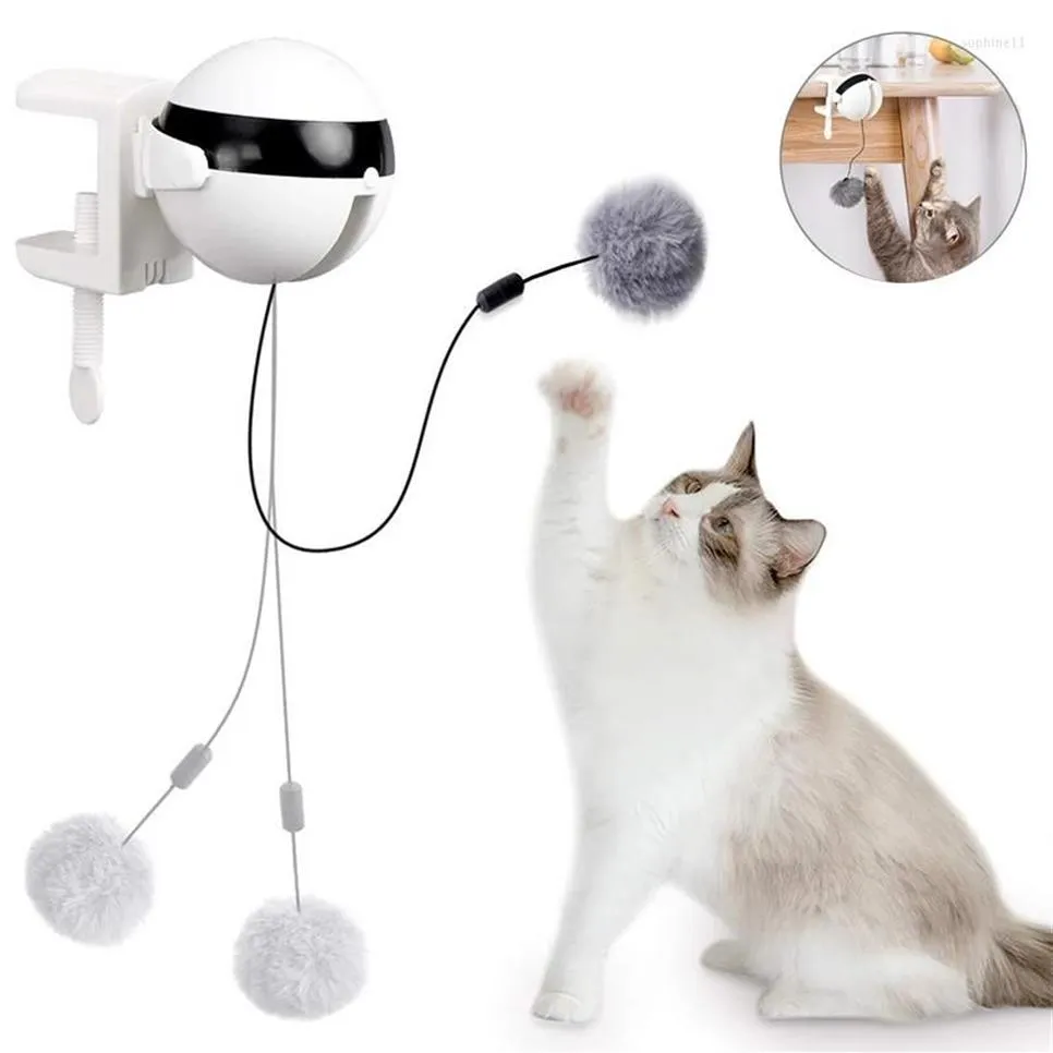 Kedi oyuncakları Akıllı oyuncak elektrikli otomatik kaldırma hareketli Pet Peluş Top Kediler için Etkileşimli Bulmaca Haddeleme Jumping2378