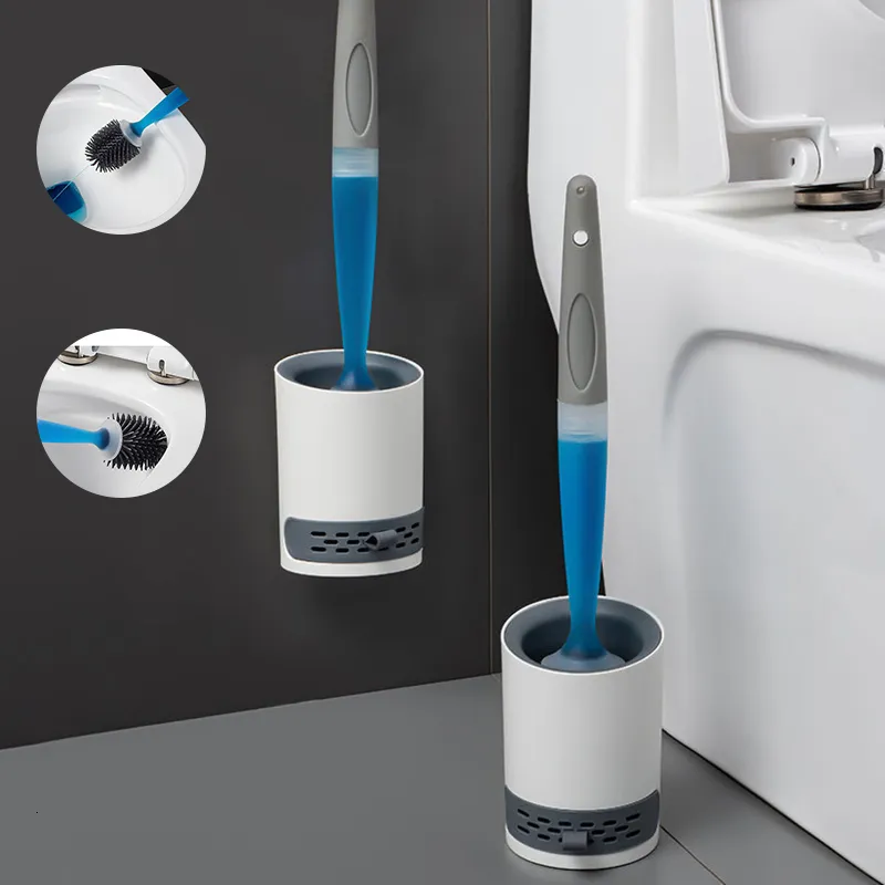 Szczotki toaletowe Uchwyty Guret Silikonowa szczotka do toalety Montowane na ścianie narzędzia do czyszczenia wkładu płyn bez martwych zakrętów szczotka toaletowa domowe akcesoria łazienkowe