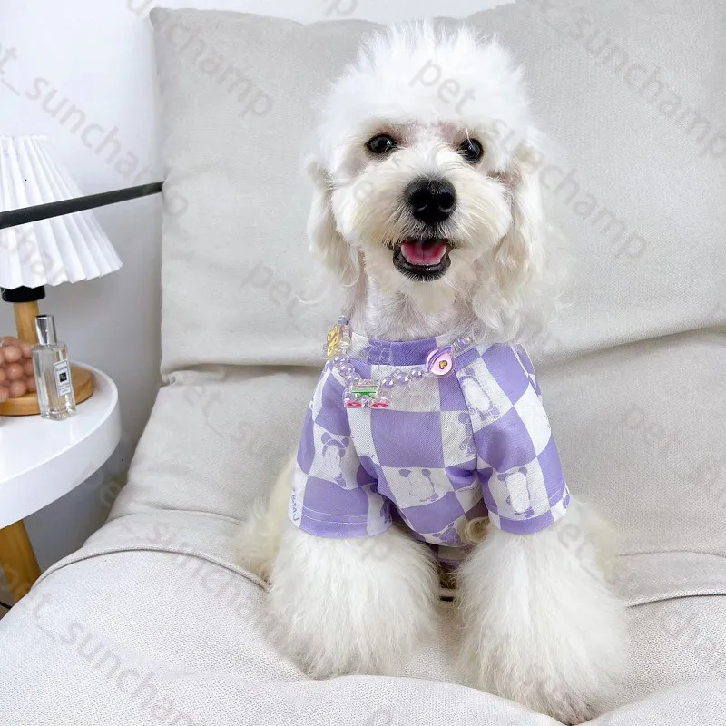 Breathable Dog Shirt Designer Print Dog Fashion Blouse Schnauzer Bichon Corgi Teddy Puppy Pet Sunscreen Tops