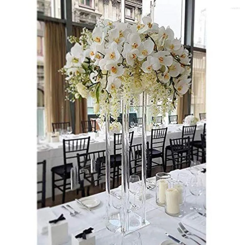 Party Decoration Wedding Table Centerpiece Transparent Decorative Acrylic Floor Vase Clear Flower Marriage Modern Floral Stand Column