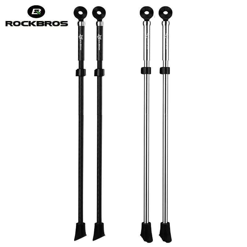 Bike Stems ROCKBROS Cycling Kickstand Adjustable Antiskid Carbon Parking Ultralight Rack Stand Foot Support Bicycle Accessories 230925