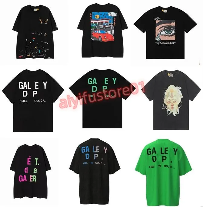 Мужская футболка Дизайнерские галереи Футболки с отделами Лето с короткими рукавами Досуг Модные топы Хлопок с буквенным принтом Роскошная женская одежда Размер S-XL