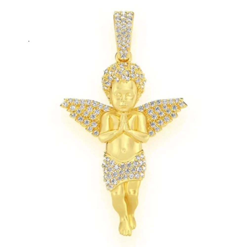 Be Angel Diamond Pendant 14k Solid Gold Natural Diamond Jewelry New Collection Energy Pendant Trending Fashion Iced Outing