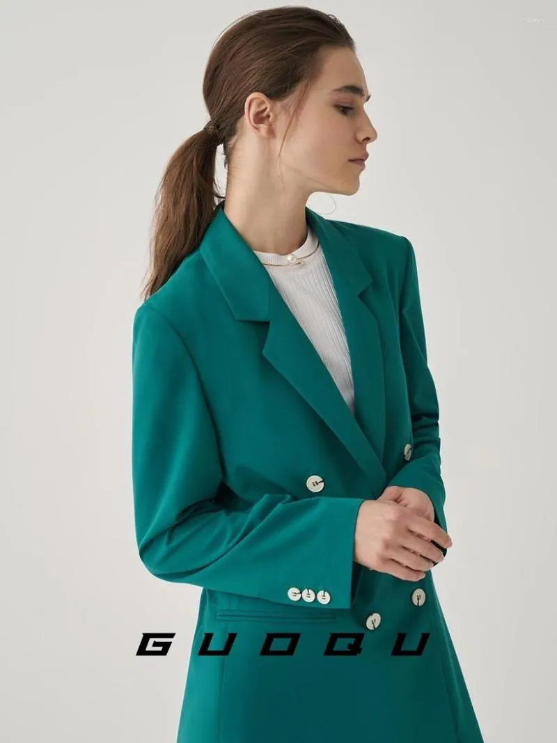 Costumes pour femmes, manteau de costume professionnel, vert, polyvalent, petit haut, haut de gamme, vêtements de Style décontracté, automne 2024