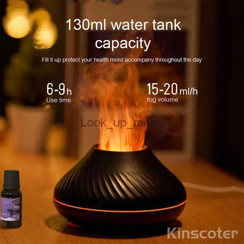 Fuktare Kinscoter Volcanic Arom Diffuser kan lägga till eterisk olja USB Portable 130 ml mini luftfuktare Använd 6-9 timmar YQ230926