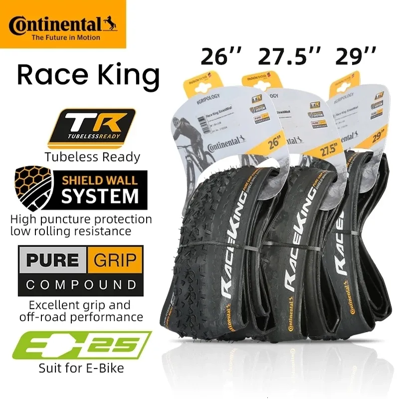 Bike Groupeets Continental MTB Tire Race King 26 275 29 20 22 RIM 27 180TPI Rowerowe składanie antykrutowa gotowa 230925