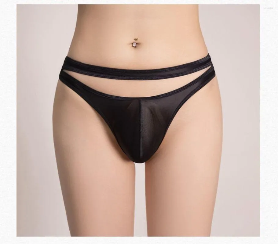 Underpants Men'S Triangle Pants Fun Underwear Sexy Thong Gay Slips Lingerie Perspectives Elastic Semi Transparent Low Waist Underwea