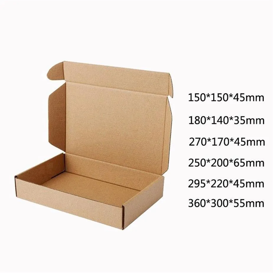 10 unids / lote Caja de Papel Kraft Kraft Post Craft Pack Cajas Embalaje Almacenamiento Cajas de Papel Kraft Cajas de Regalo de Correo para Boda 210402217w