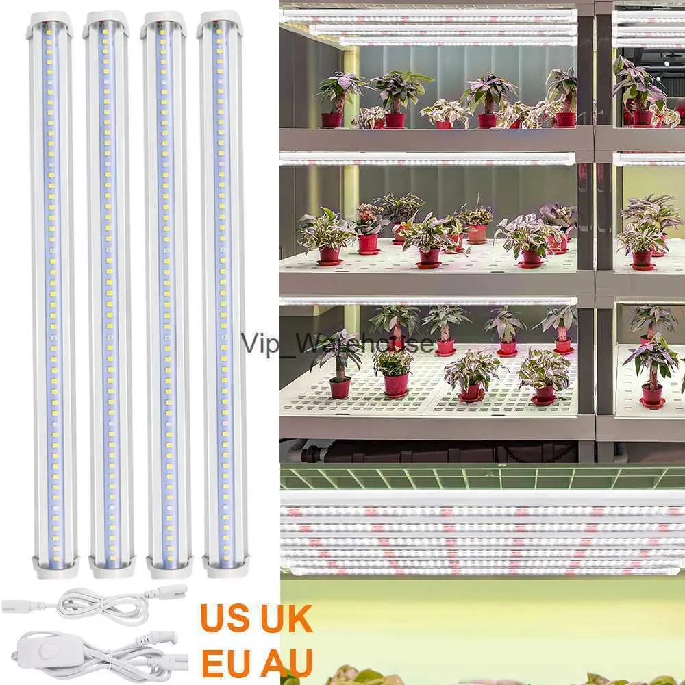 Grow Lights EU Plug in LED Tube Strip Light Bar 5000K Bianco Spettro completo LED Grow Light T5 Phytolamp per piante Lampada da coltivazione idroponica YQ230926 YQ230926