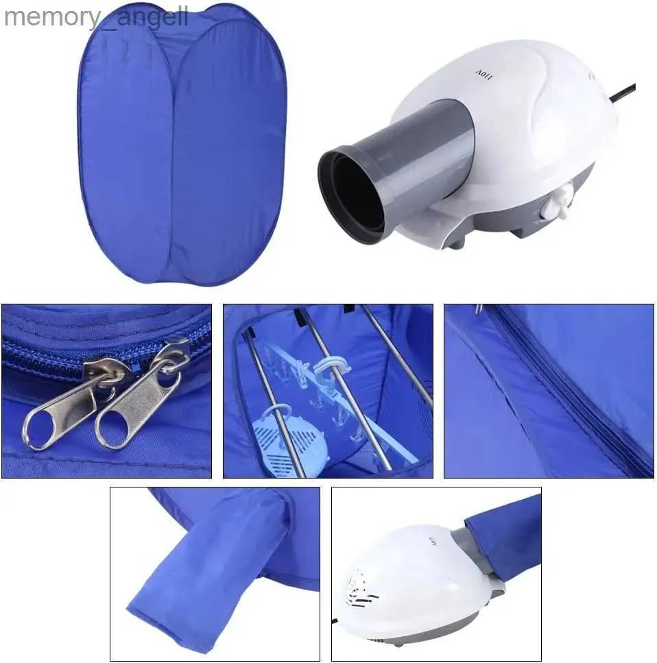 Máquina de secado de ropa Secadora de ropa Secadora de ropa Máquina plegable Calentador de secado rápido de ropa 800 W con estante para el hogar Dormitorio Lavandería Azul YQ230928