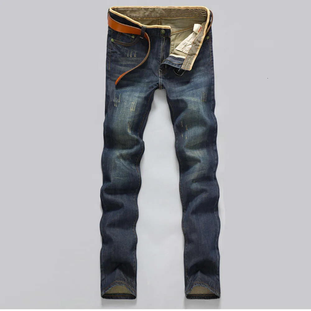 2023 Jeans décontractés hommes d'affaires jean droit pantalon en Denim extensible coupe ajustée classique Cowboys jeune homme jean