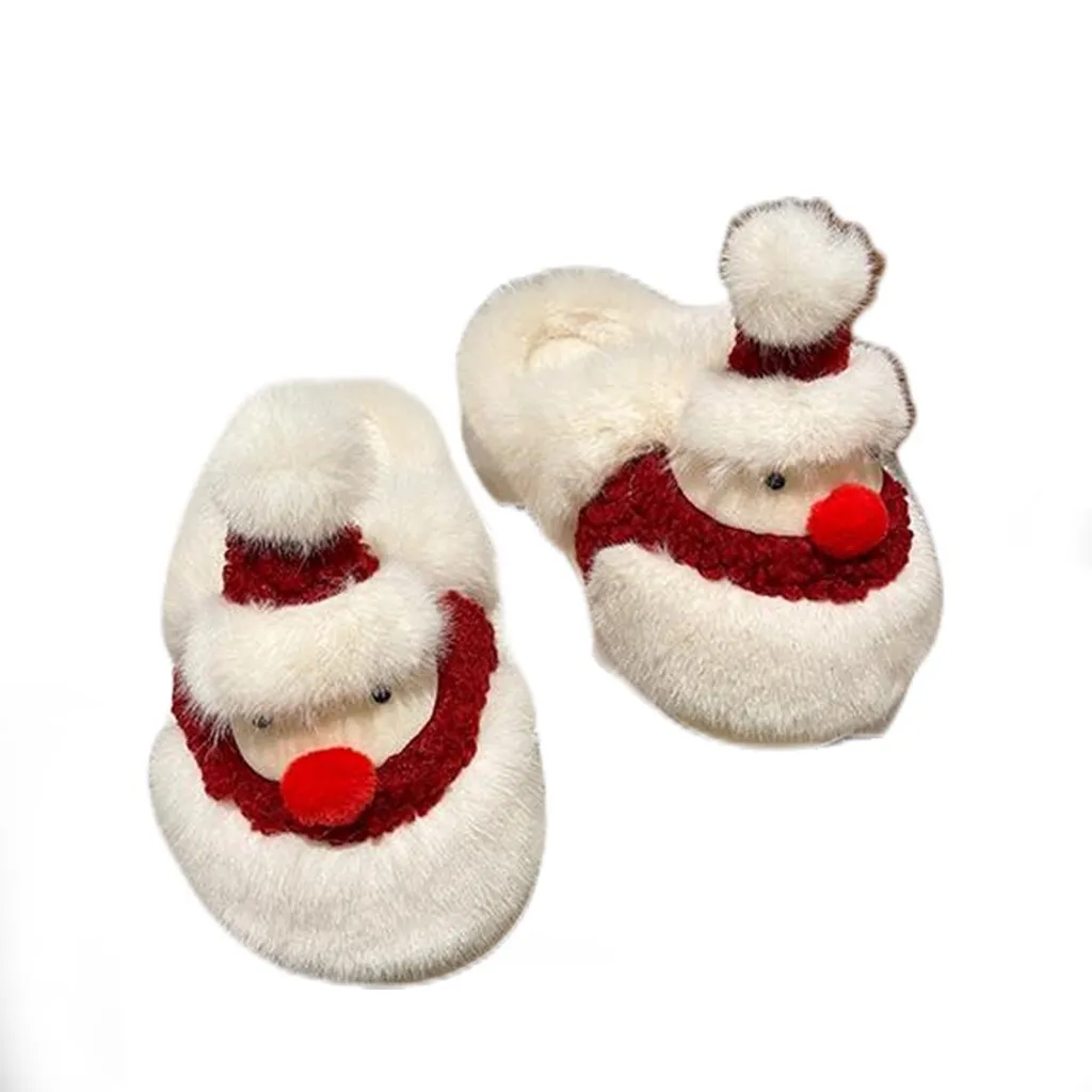 Slippers Adult Home Floor Christmas Non-Slip Santa Men Ladies Girls Shoes Designer Sandals Winter Furry Slippers With Box