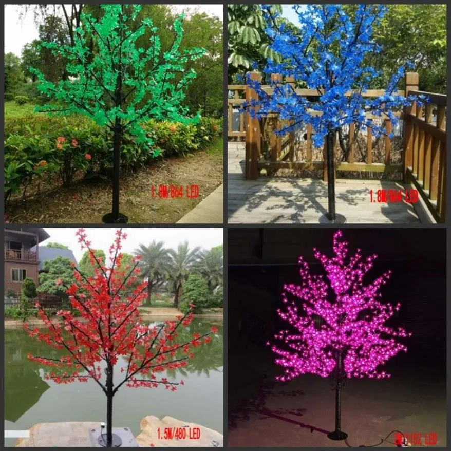 LED cerisier fleur arbre lumière 480-2304 pièces ampoule LED 1 5m-3m hauteur 110 220VAC sept couleurs pour la décoration de mariage 2199