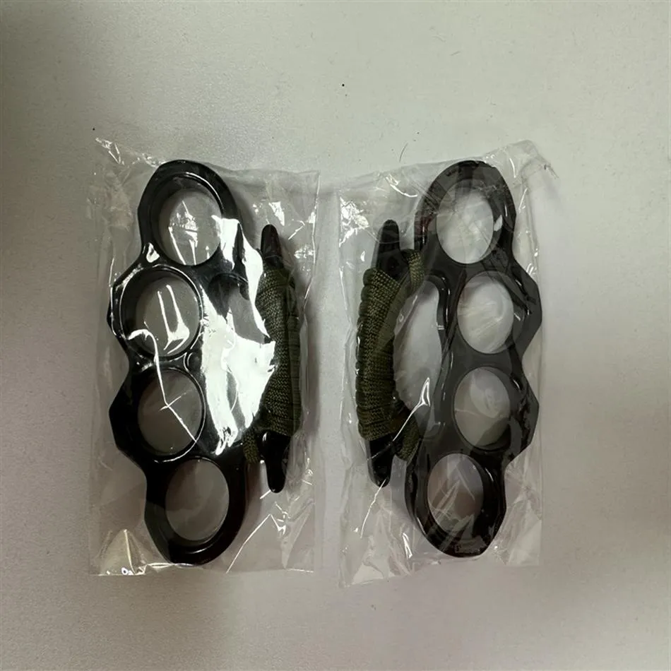 New ARIVAL Black alloy KNUCKLES DUSTER BUCKLE Male and Female Self-defense Four Finger Punches259I
