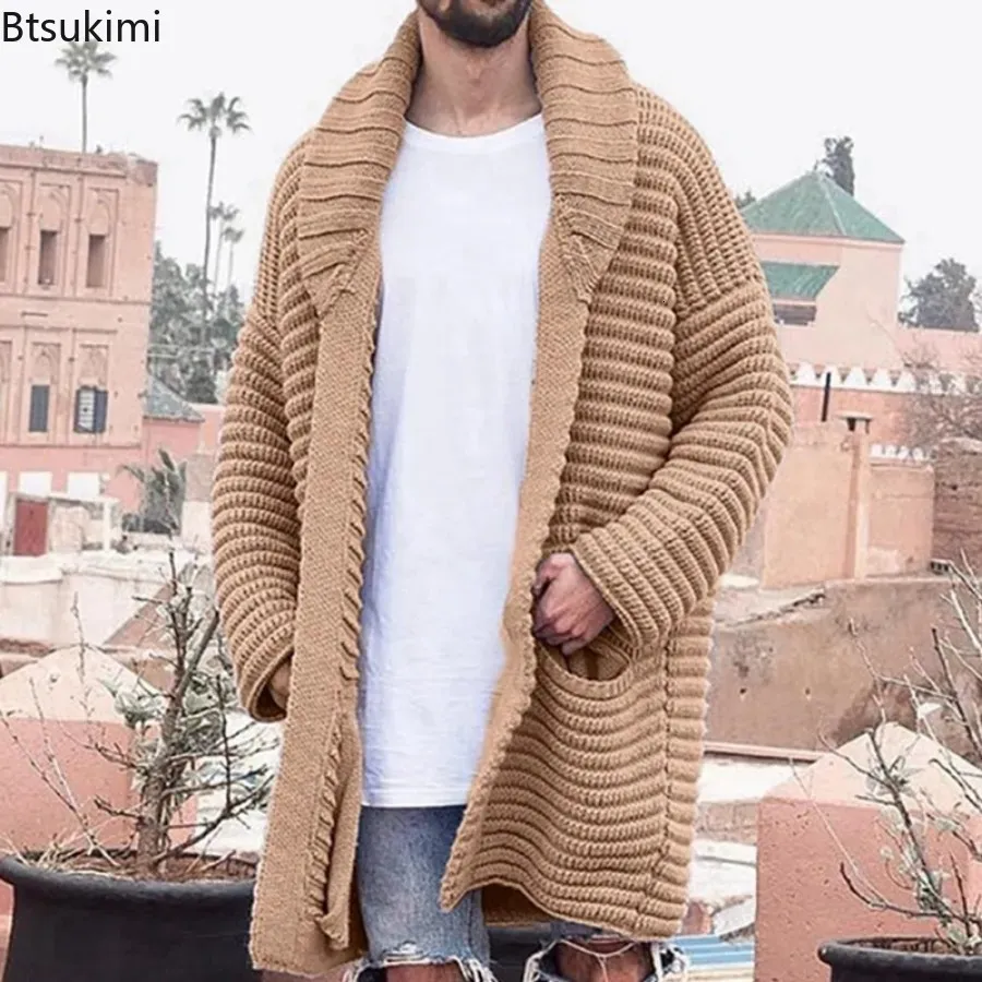 Men's long top sweater jacket