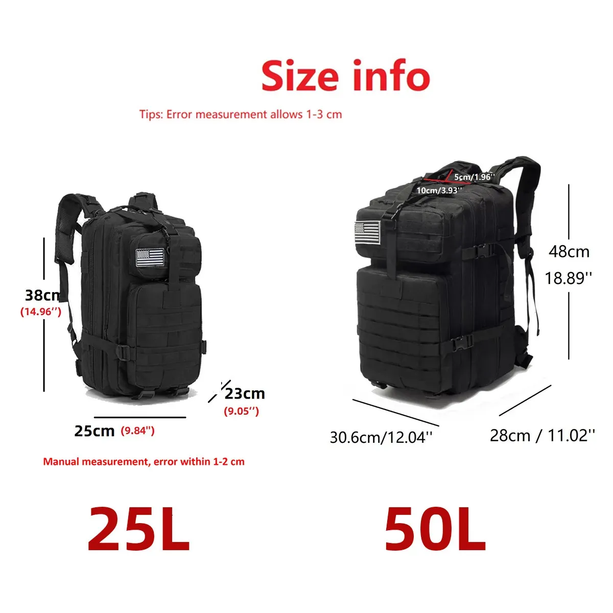 Sac à Dos Tactique, Sacs de Sport d'extérieur Molle 25L Sac Tactique Sac à Dos Militaire pêche Chasse Camping randonnée Sac Tactique