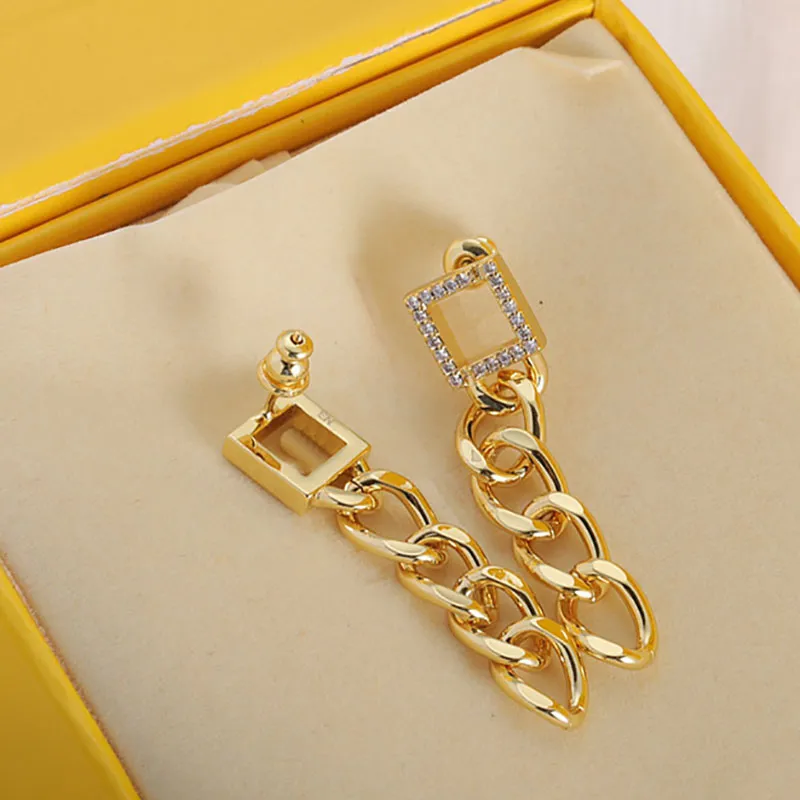 Dizajnerske dijamantne naušnice s privjescima, zlatne ženske naušnice s privjescima, nakit s slovima, modni lančić, viseći nakit, naušnice_voghion.com